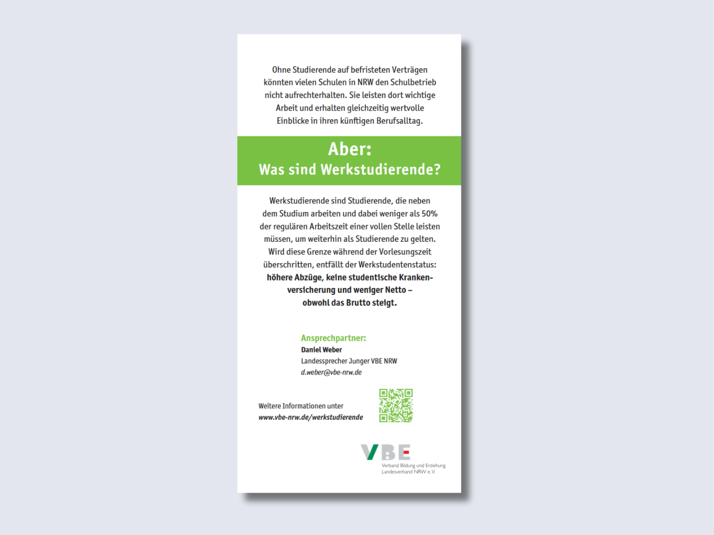 Postkarte Werkstudierende (100 Stück)