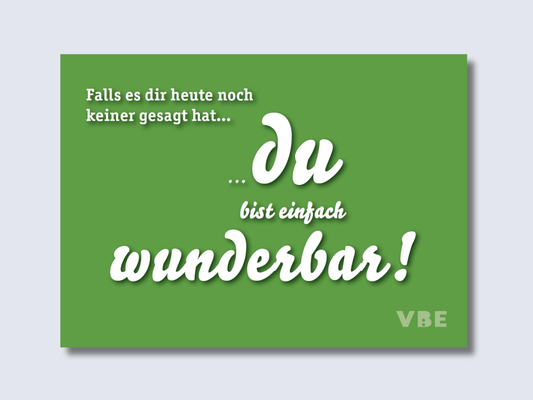 Postkarte Wunderbar (100 Stück)