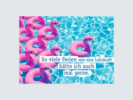 Postkarte Flamingo-Pool (100 Stück)